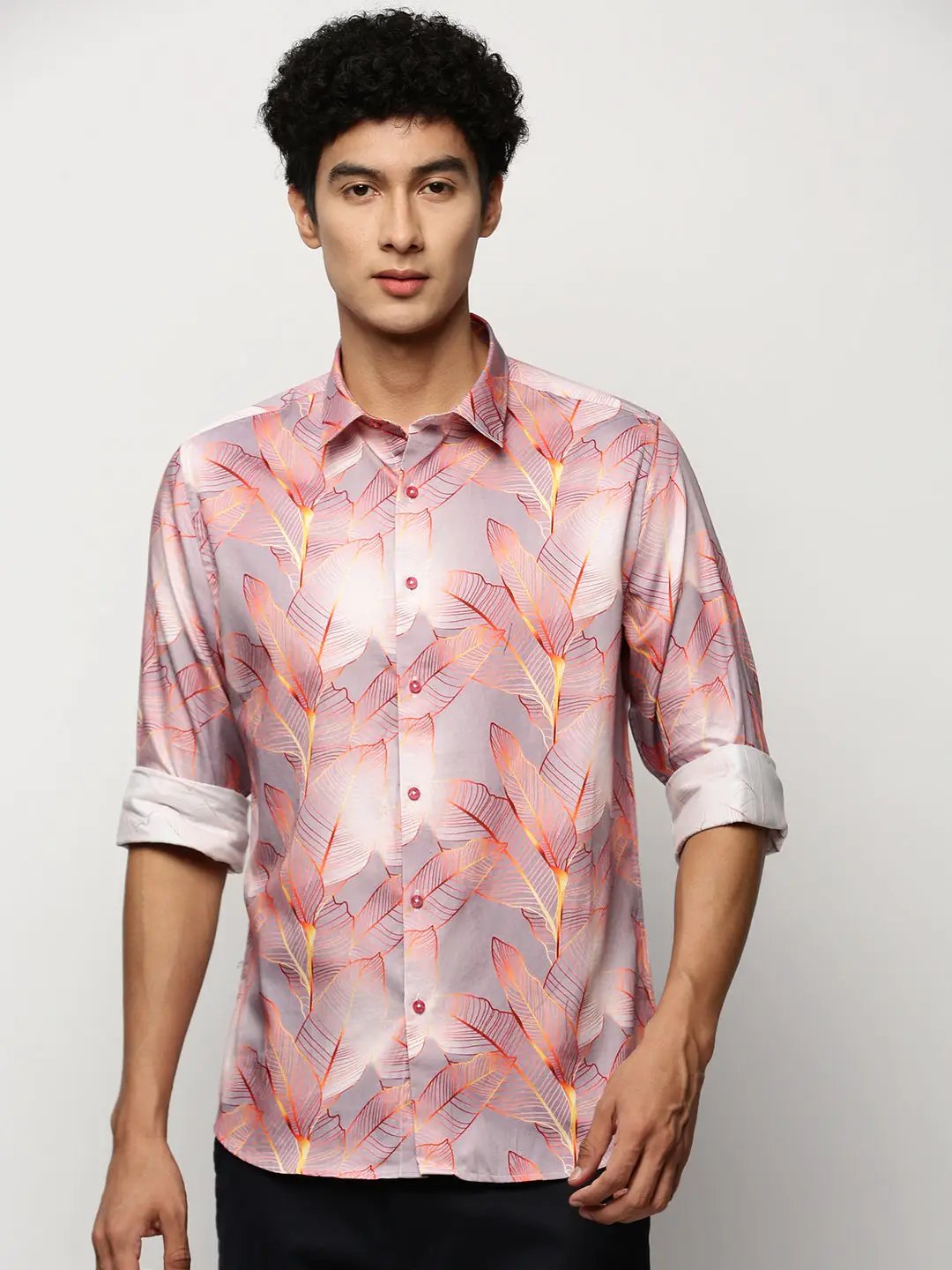 Men's Grey Floral Shirt