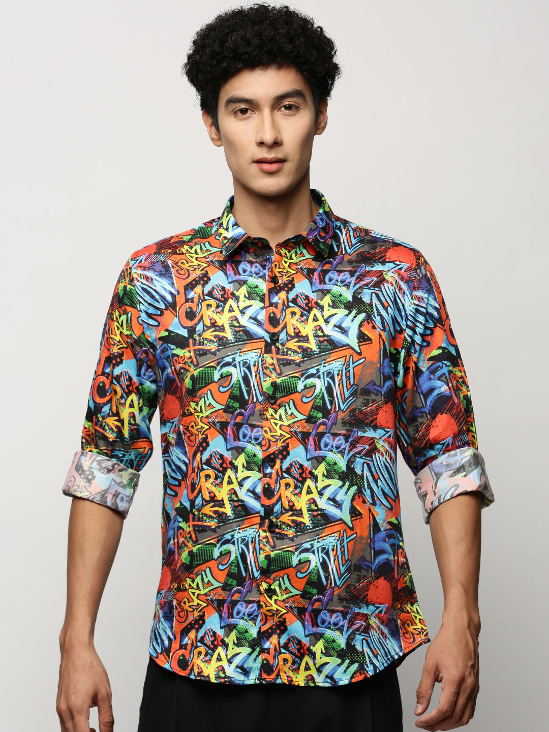 Men Multi Typographic Shirt