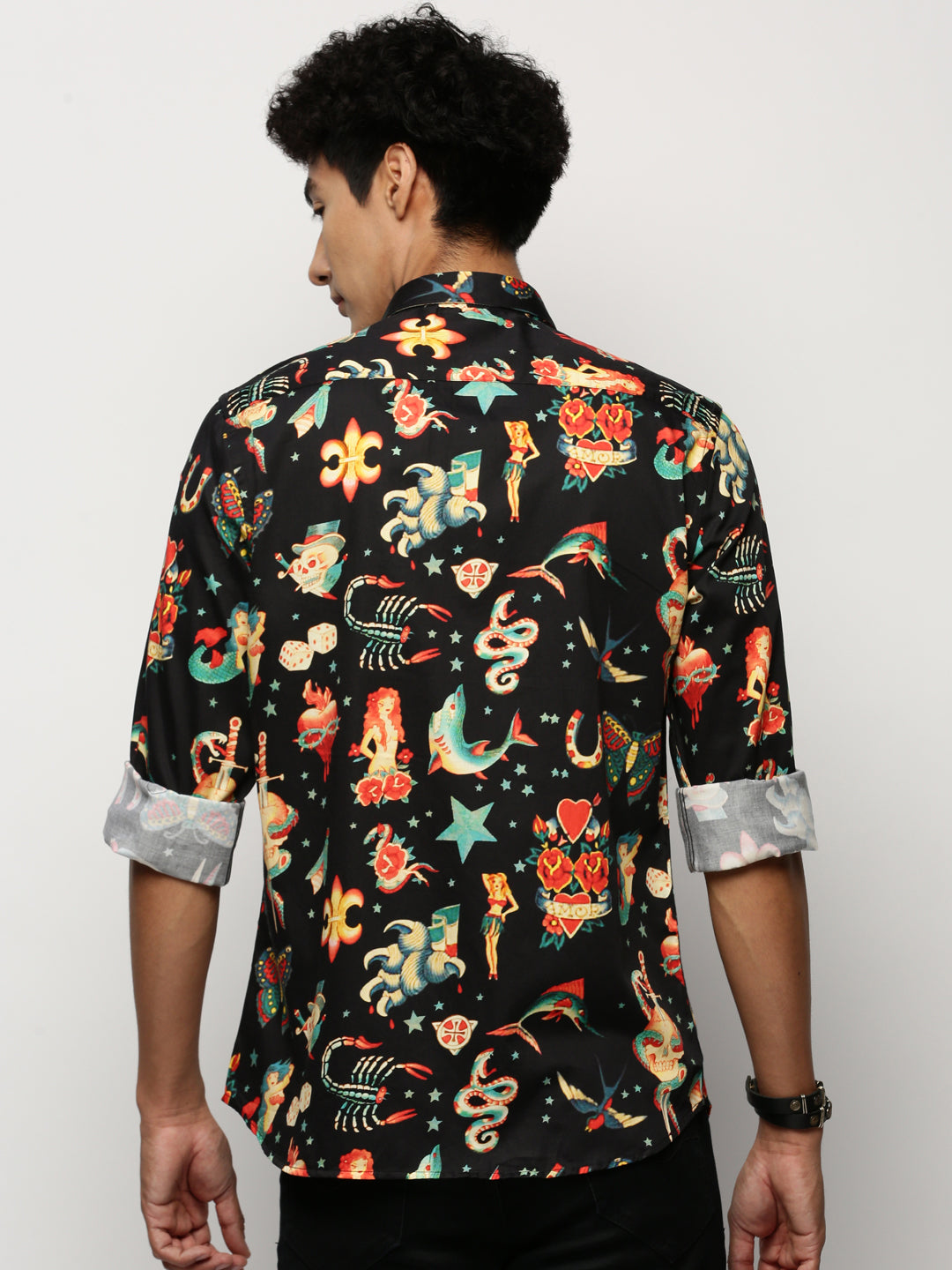 Men Black Printed Shirt