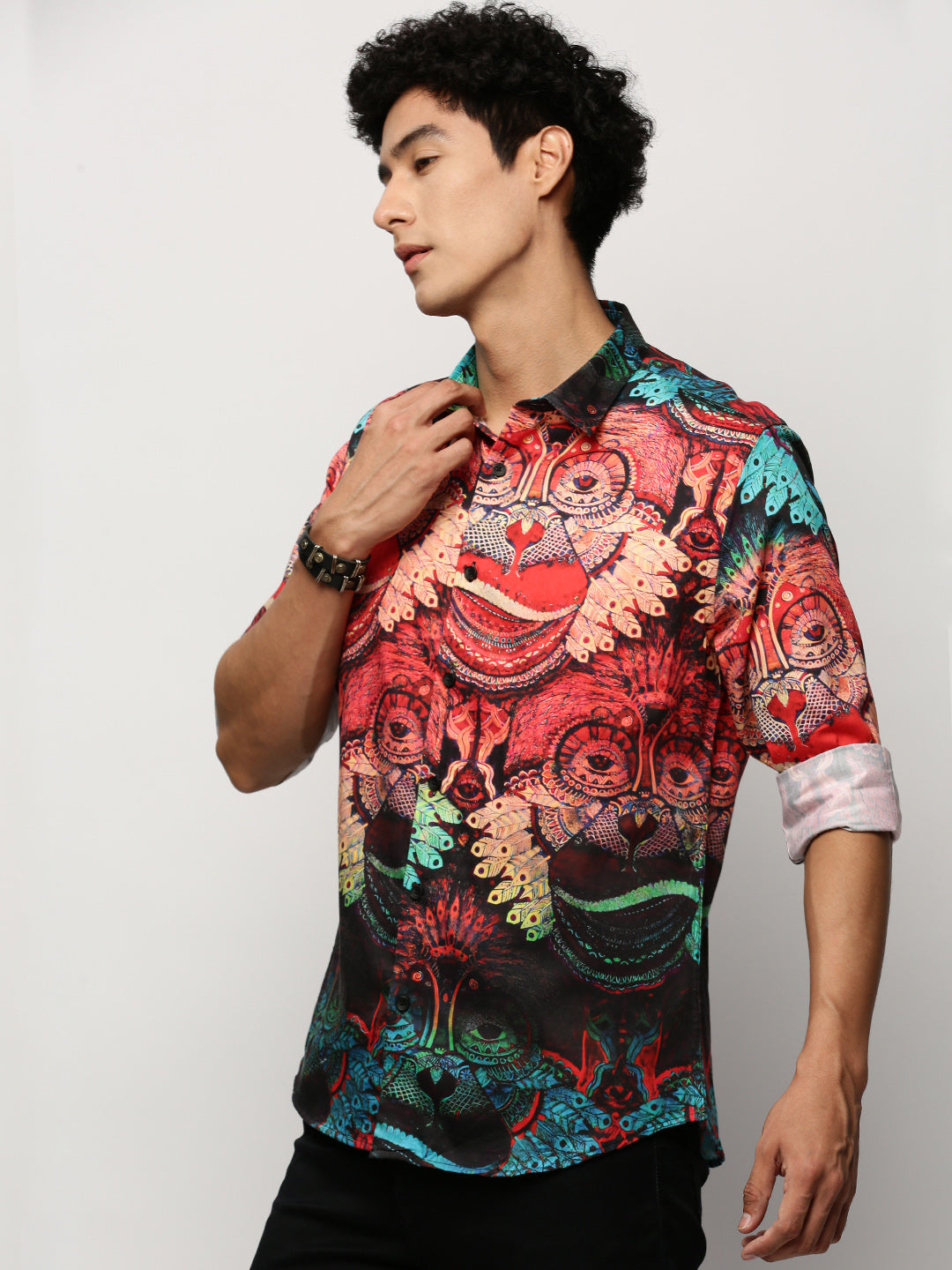 Men Red Printed Shirt