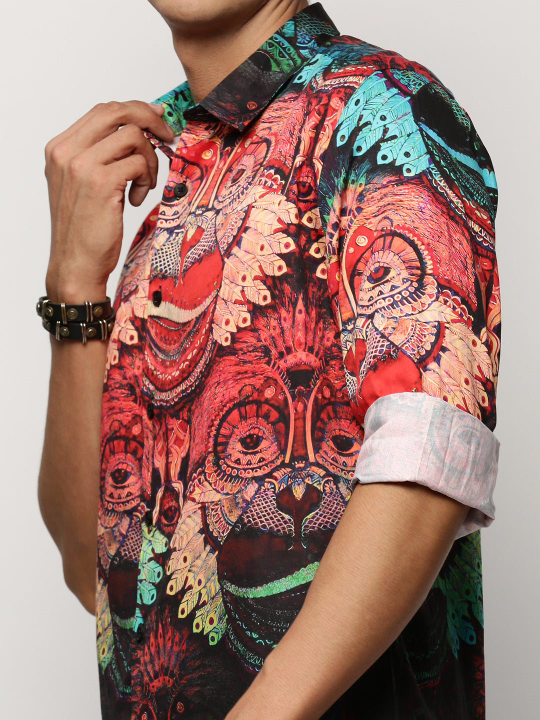 Men Red Printed Shirt