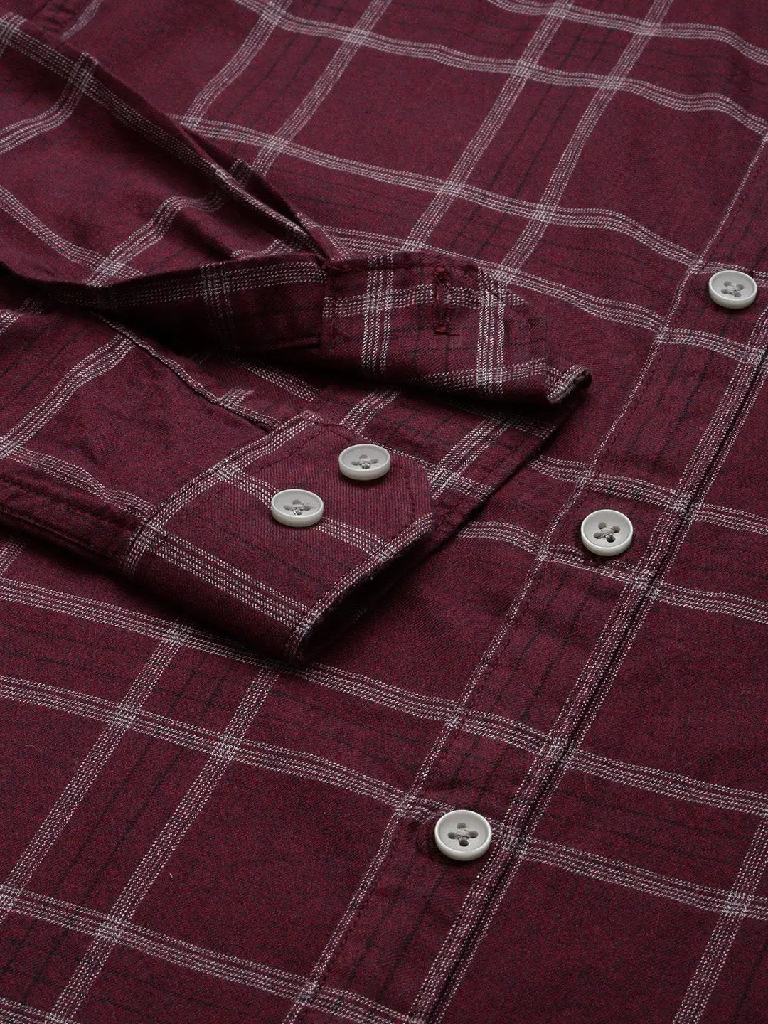 Men's Red Checked Casual Shirt