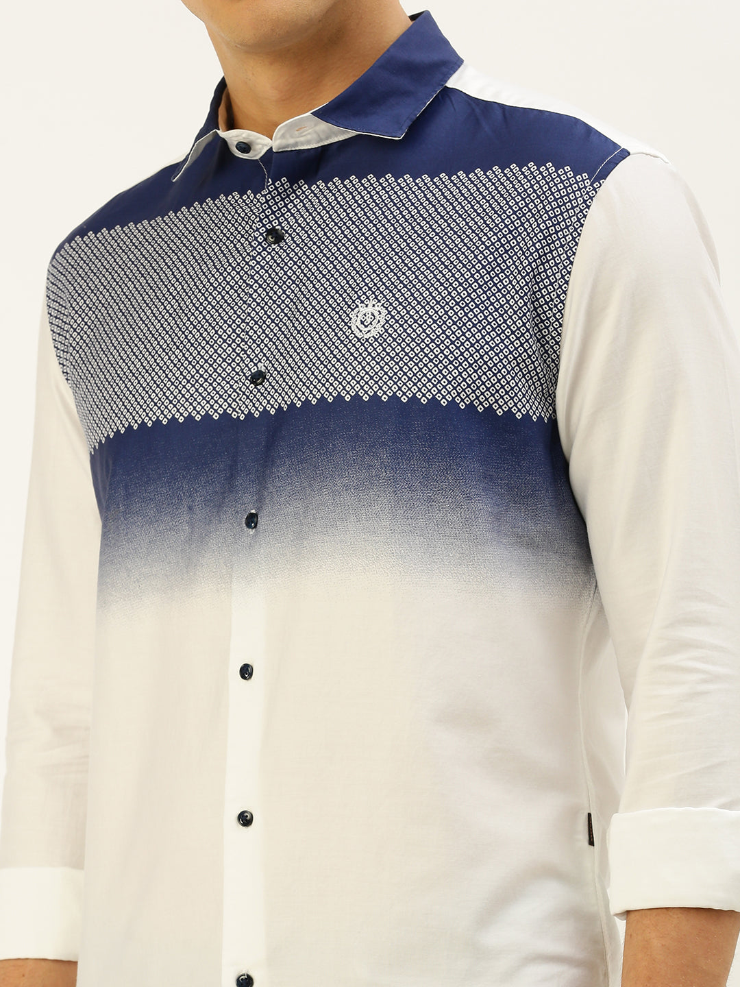 Men White Printed Casual Shirt