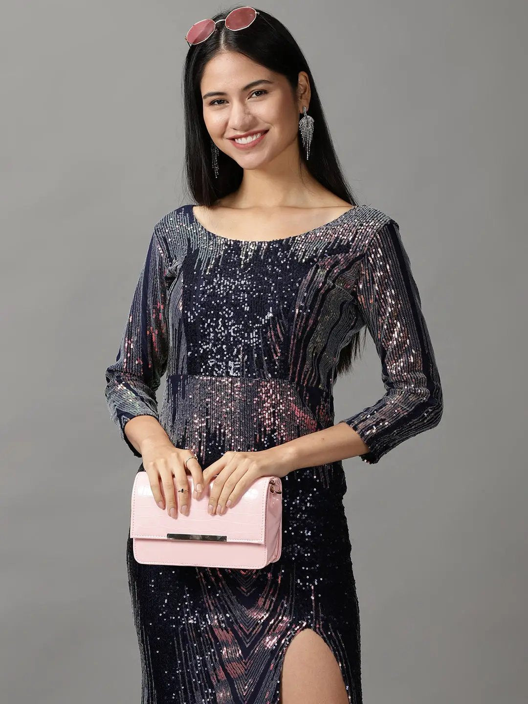Women's Metallic Embellished Bodycon Dress