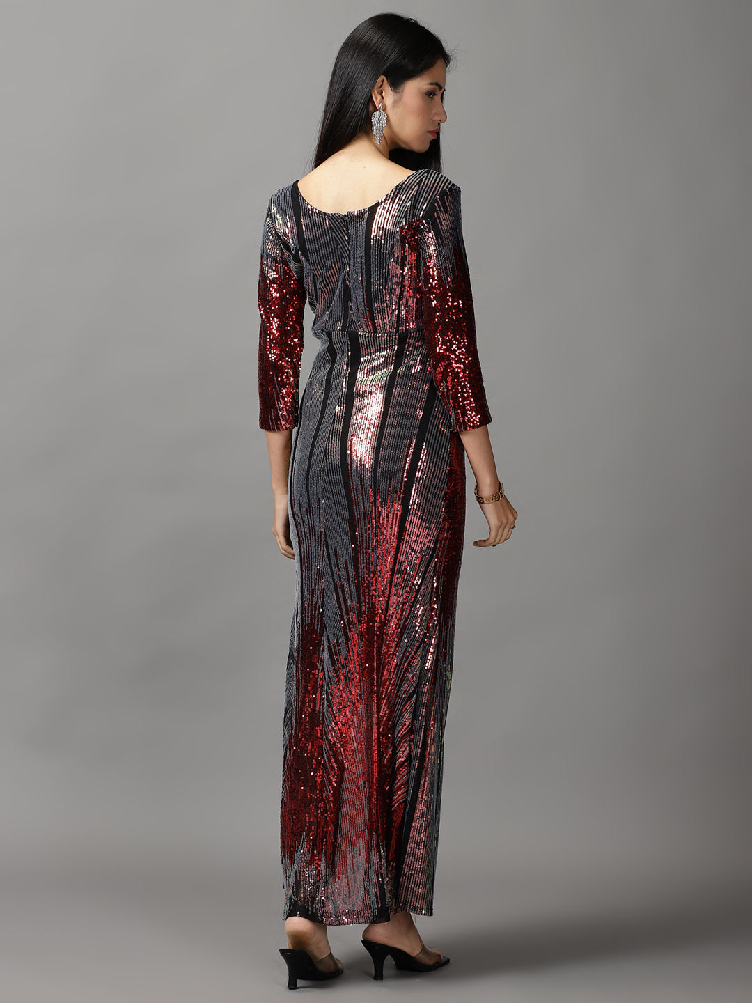 Women's Metallic Mermaid Sequinned Bodycon Dress