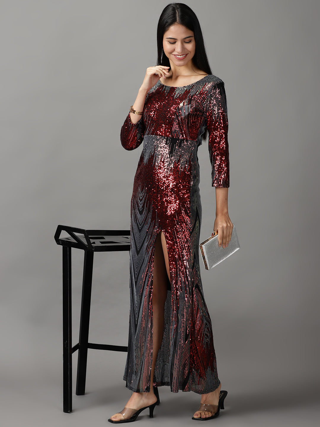 Women's Metallic Mermaid Sequinned Bodycon Dress