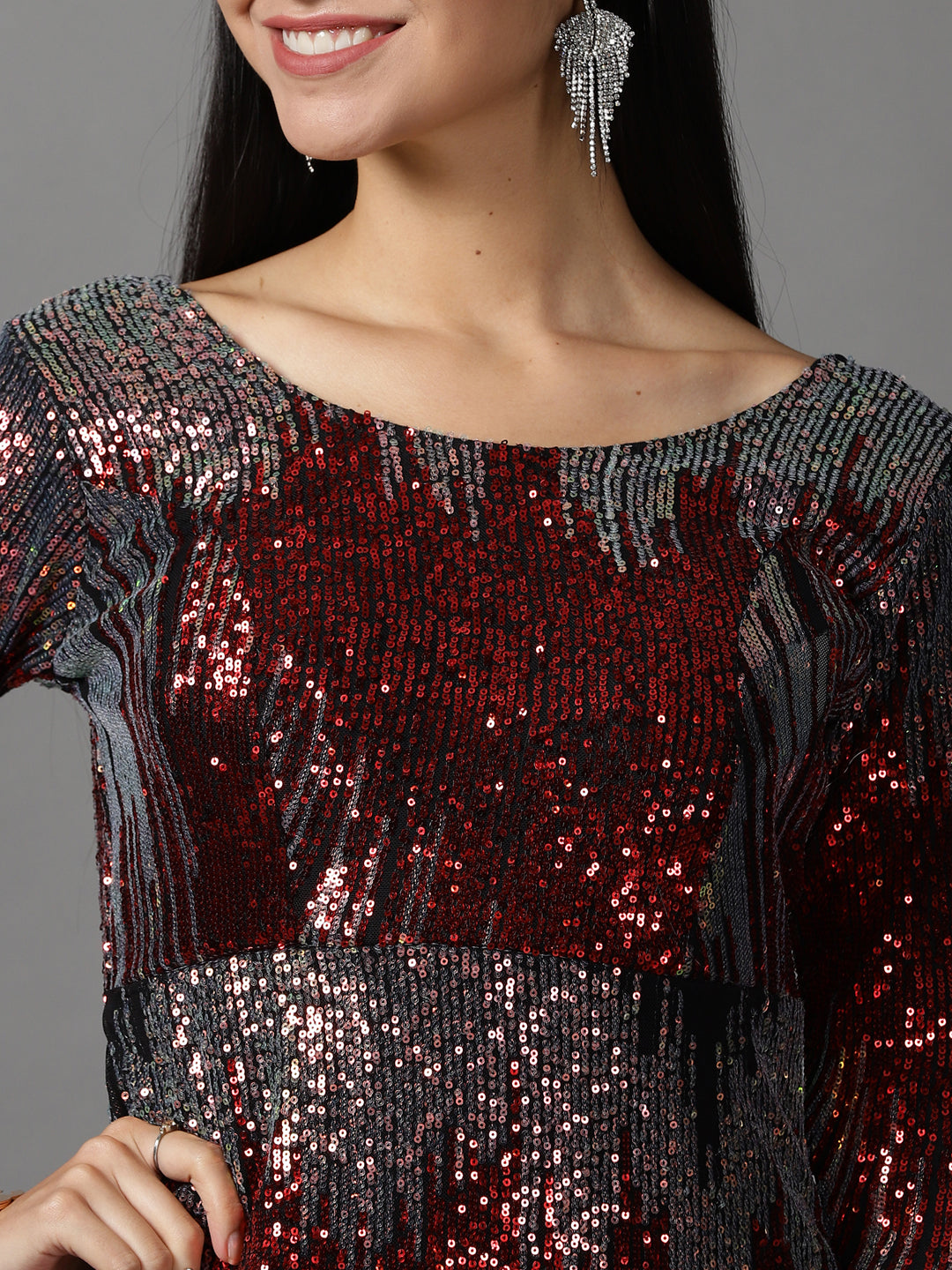 Women's Metallic Mermaid Sequinned Bodycon Dress
