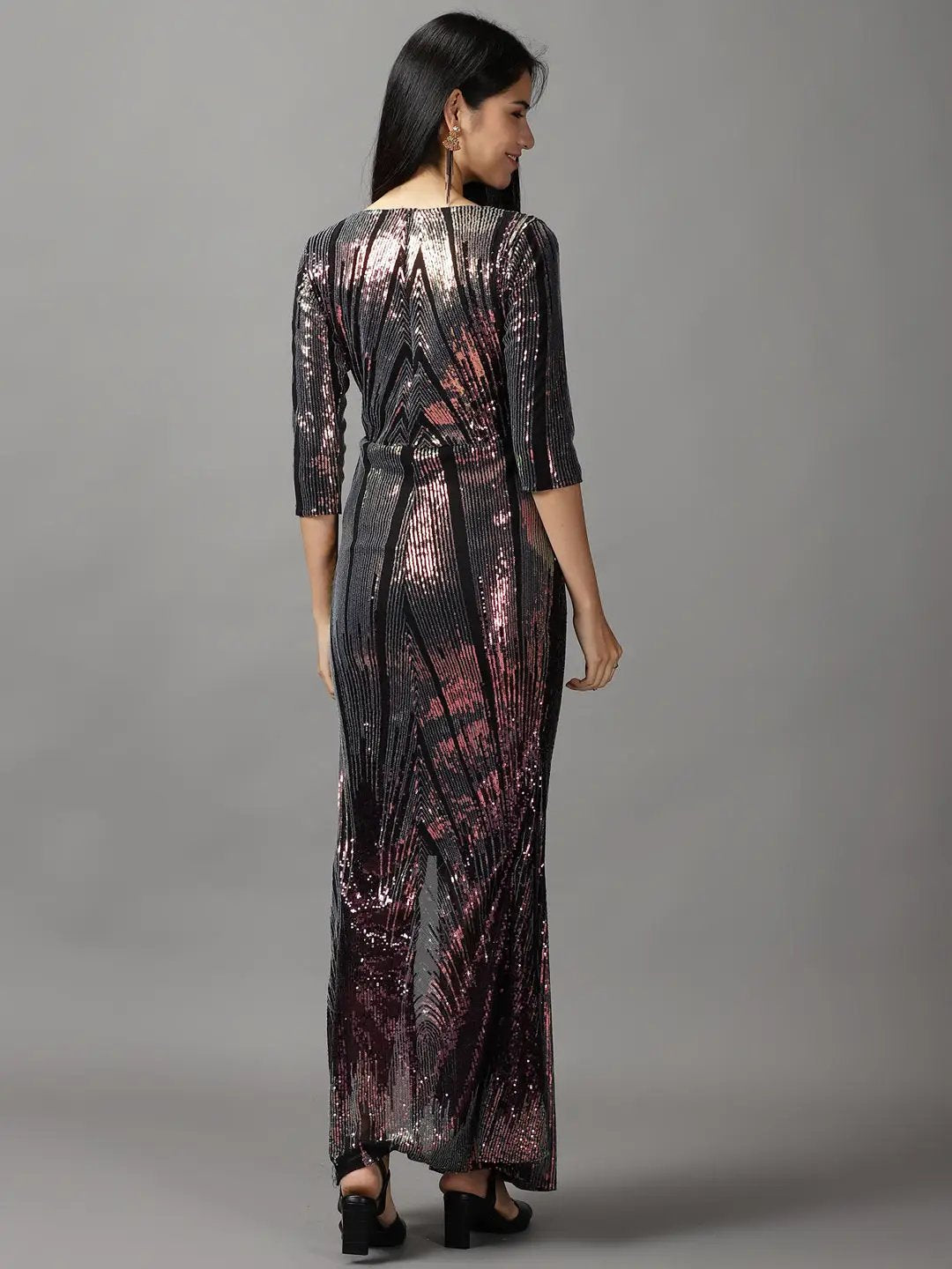 Women's Metallic Embellished Bodycon Dress