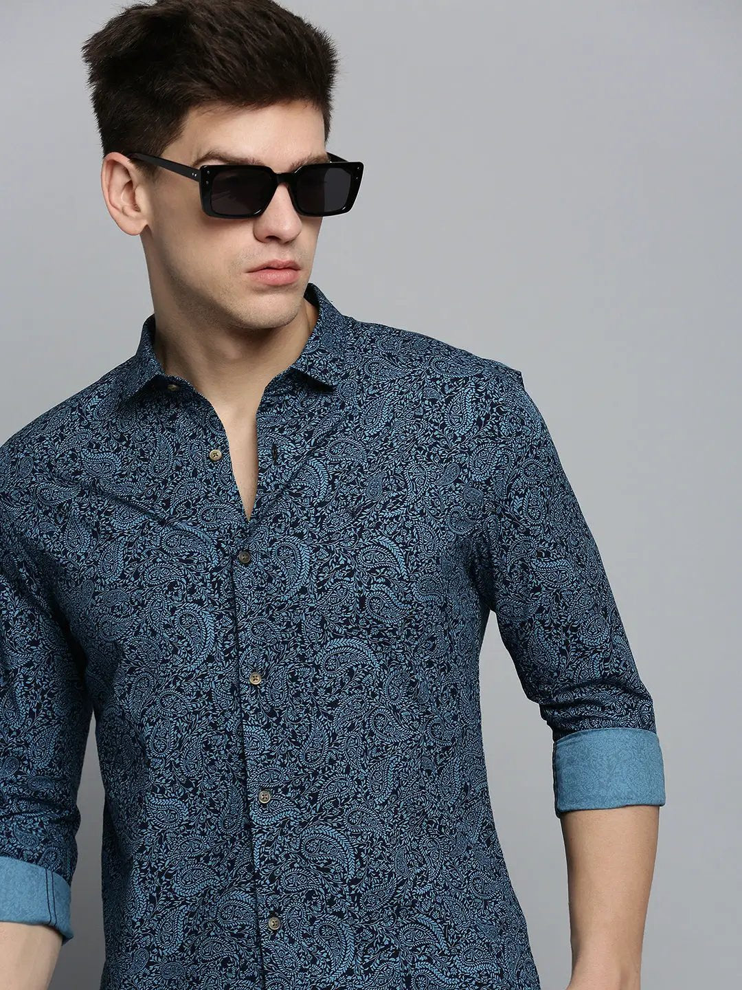 Men's Black Printed Casual Shirt
