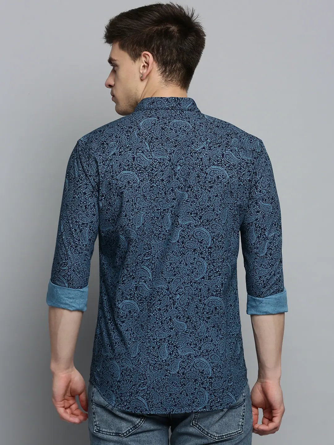 Men's Black Printed Casual Shirt
