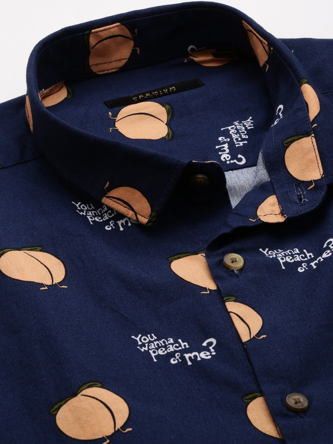 Men Navy Printed Casual Shirt