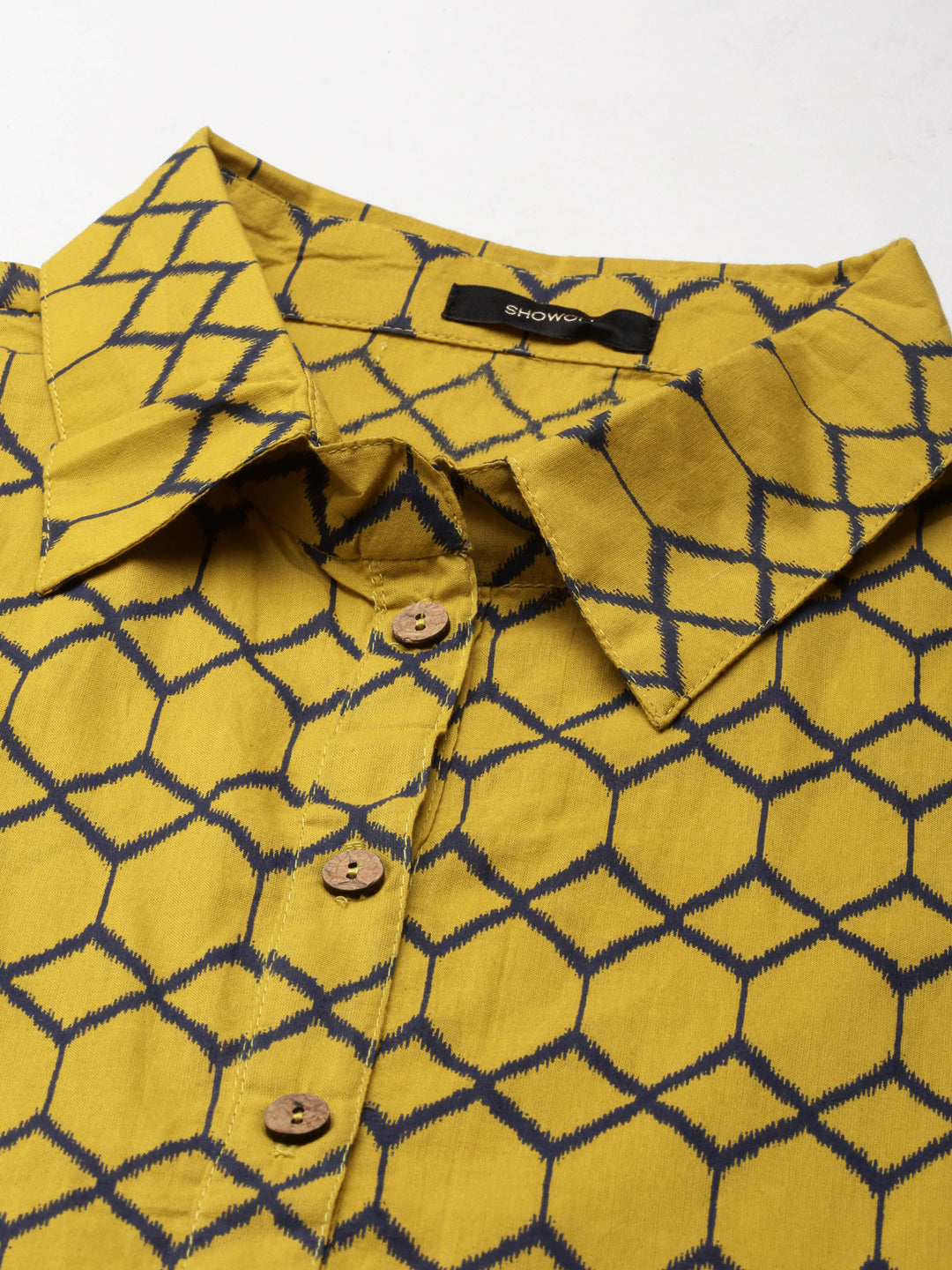 Women Mustard Geometrical A-Line Dress