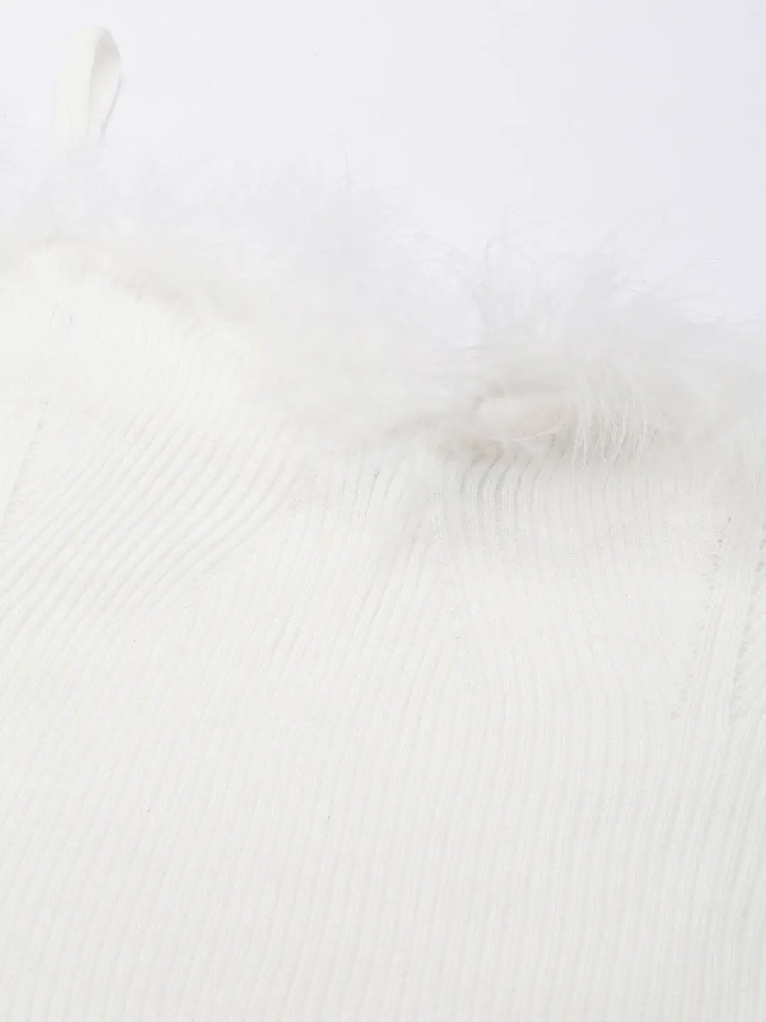 Women's Off White Solid Bralette Crop Top