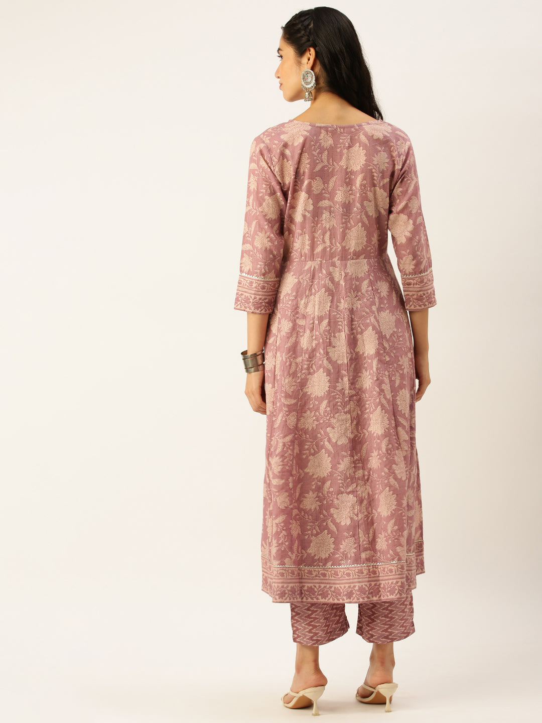 Women's Mauve Printed Kurta Sets