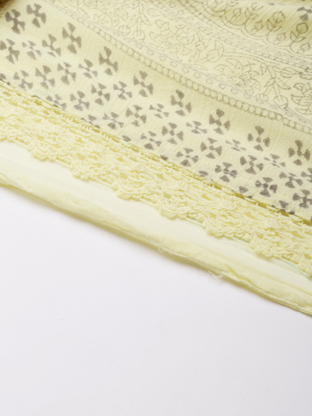 Women's Yellow Floral A-Line Kurta