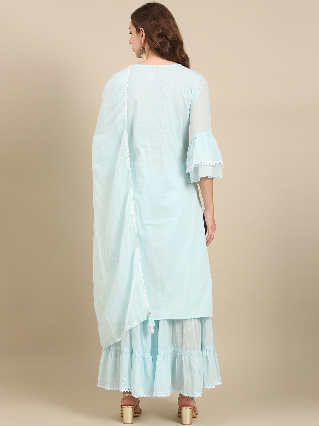 Women's Blue Solid Kurta Set