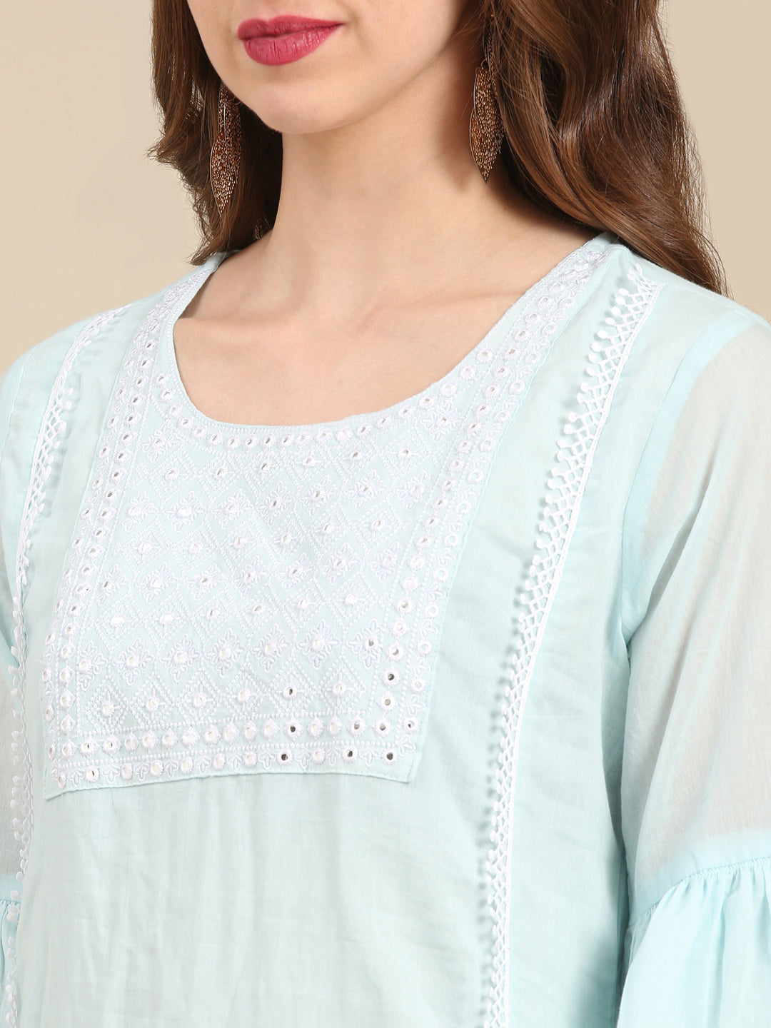 Women's Blue Solid Kurta Set