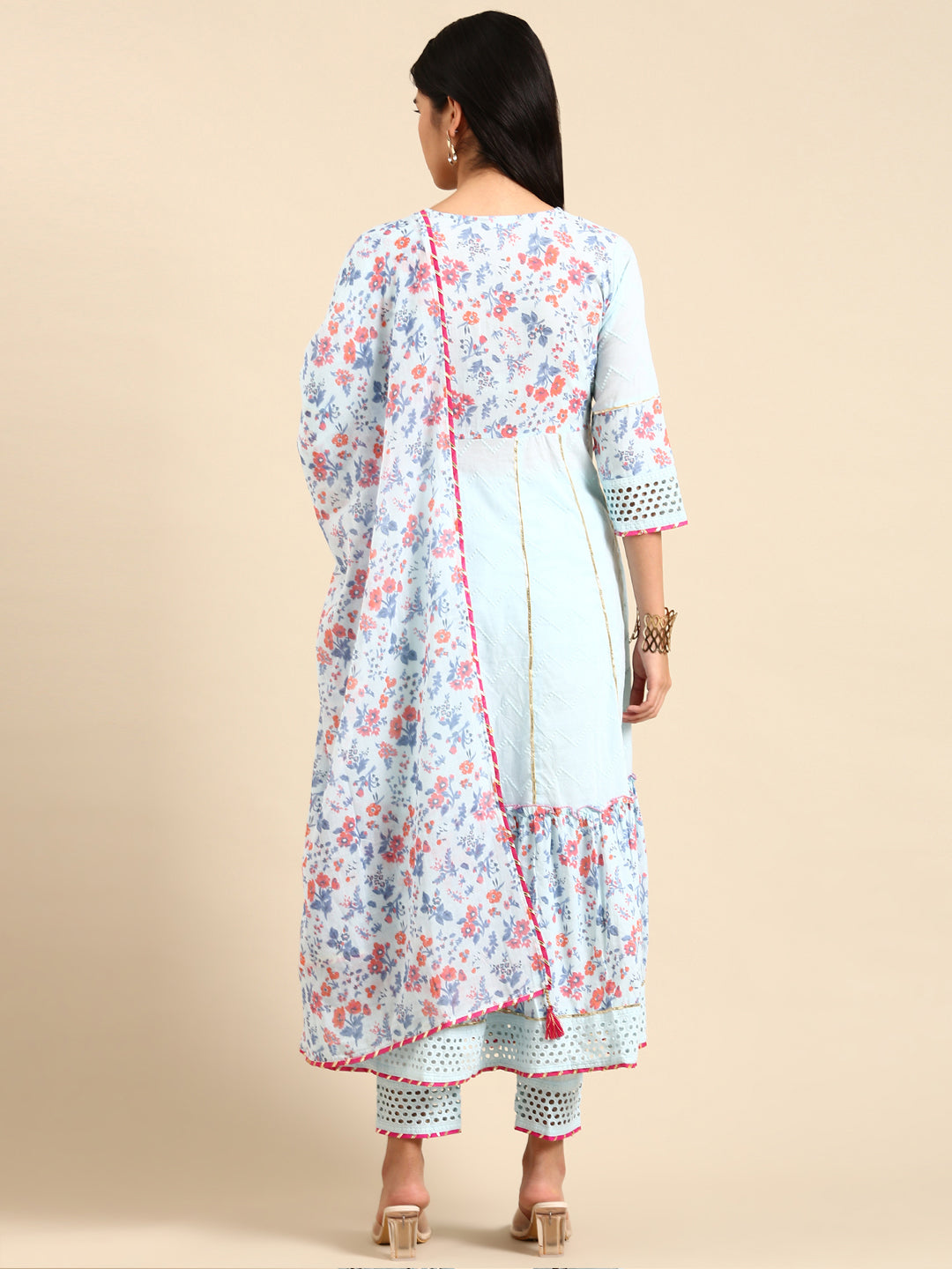 Women's Blue Printed Kurta Set