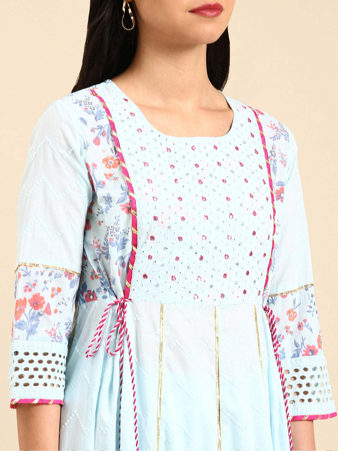 Women's Blue Printed Kurta Set