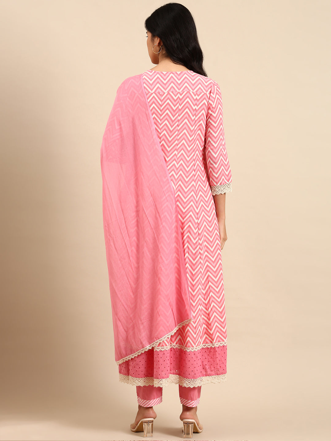 Women's Pink Printed Kurta Set