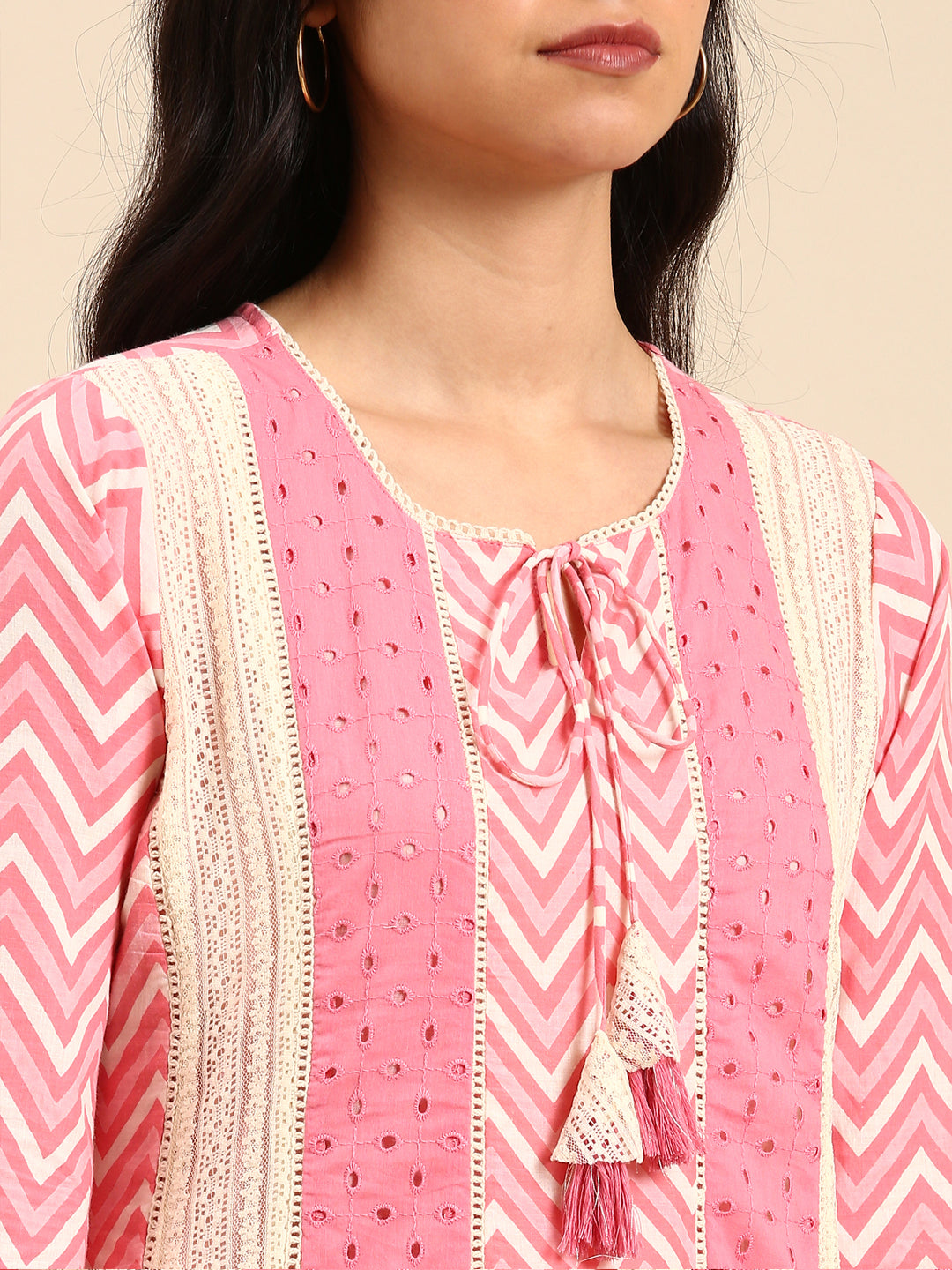 Women's Pink Printed Kurta Set