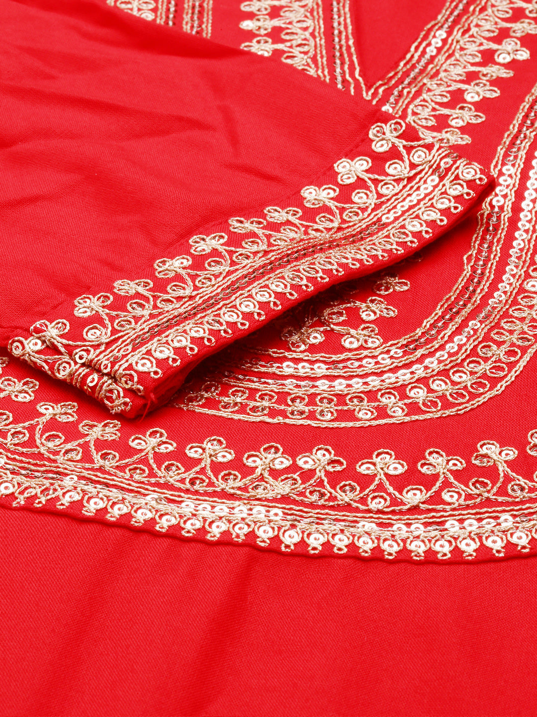 Women's Red Solid Kurta Set