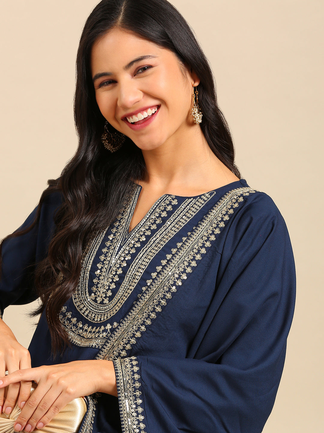 Women's Teal Solid Kurta Set