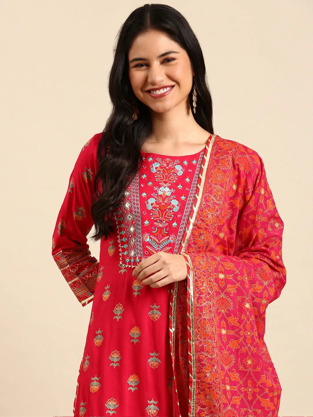 Women's Pink Printed Kurta Set