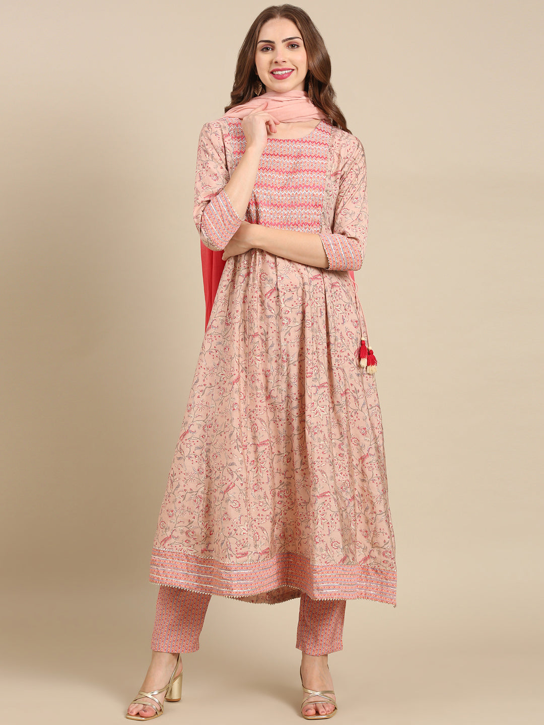 Women's Pink Printed Kurta Set