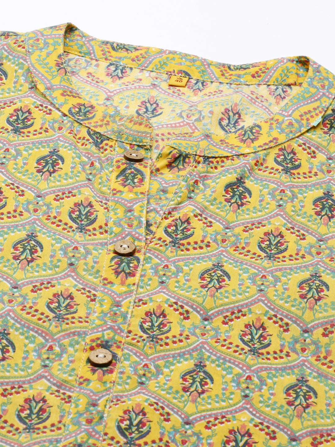 Women's Yellow Printed Straight Kurta