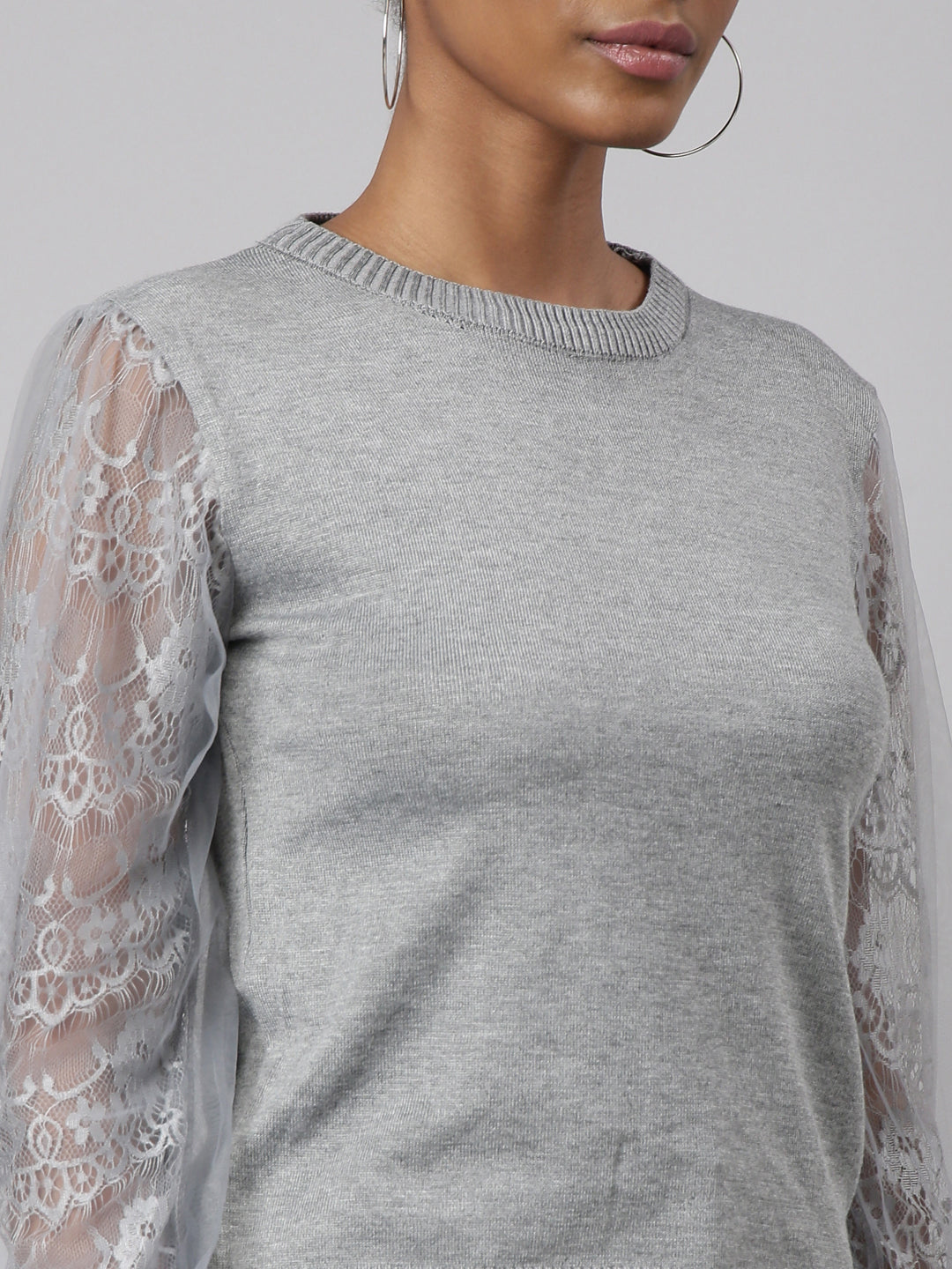 Women Grey Solid Top