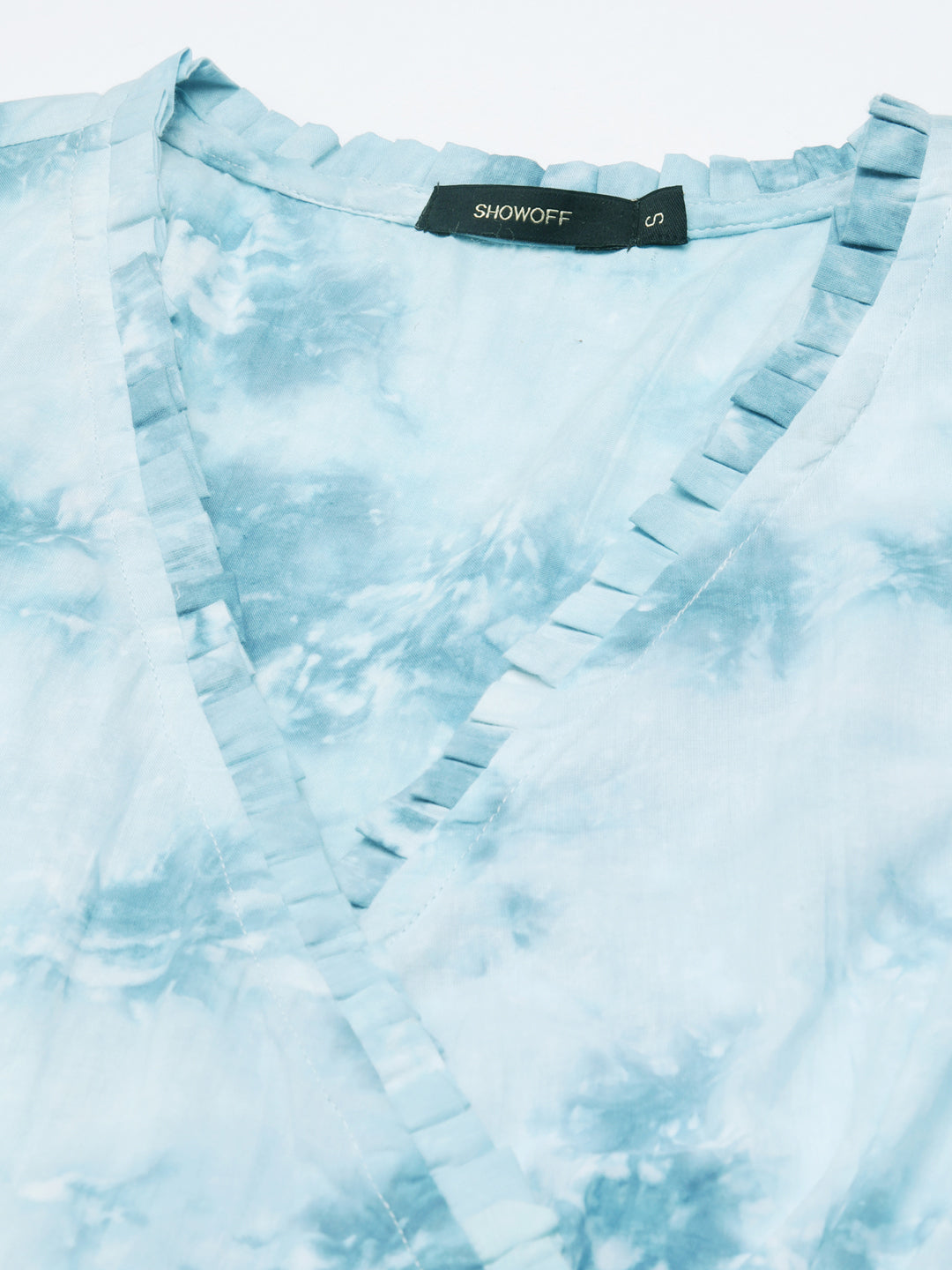 Women's Blue Printed Wrap Dress