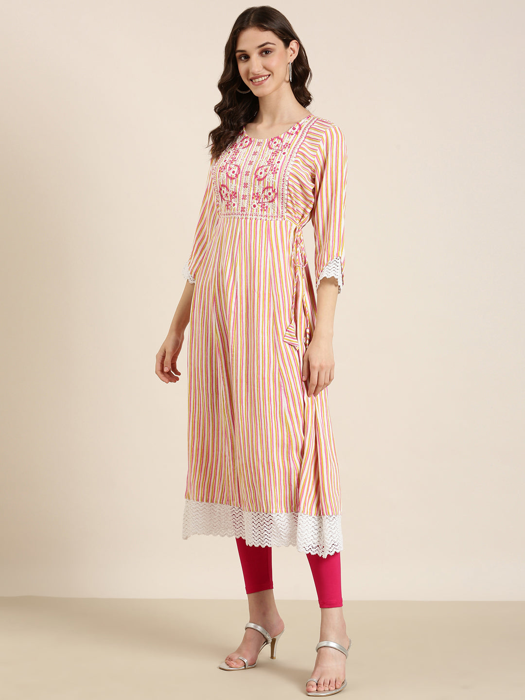 Women Multi Striped A-Line Kurta