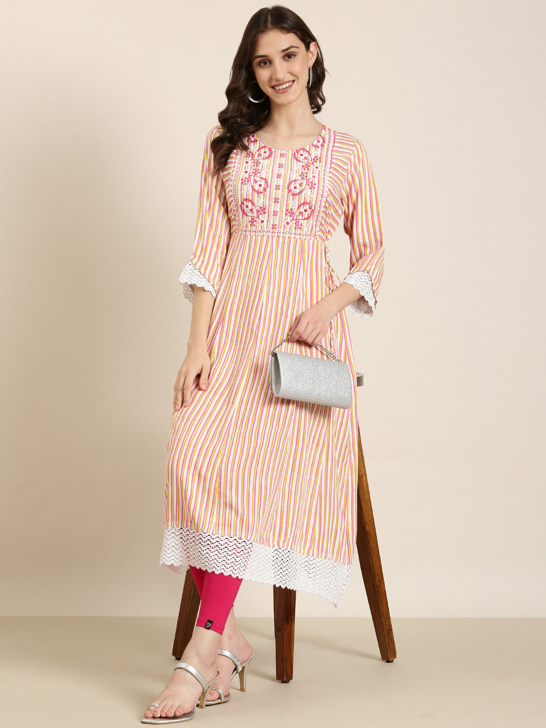 Women Multi Striped A-Line Kurta