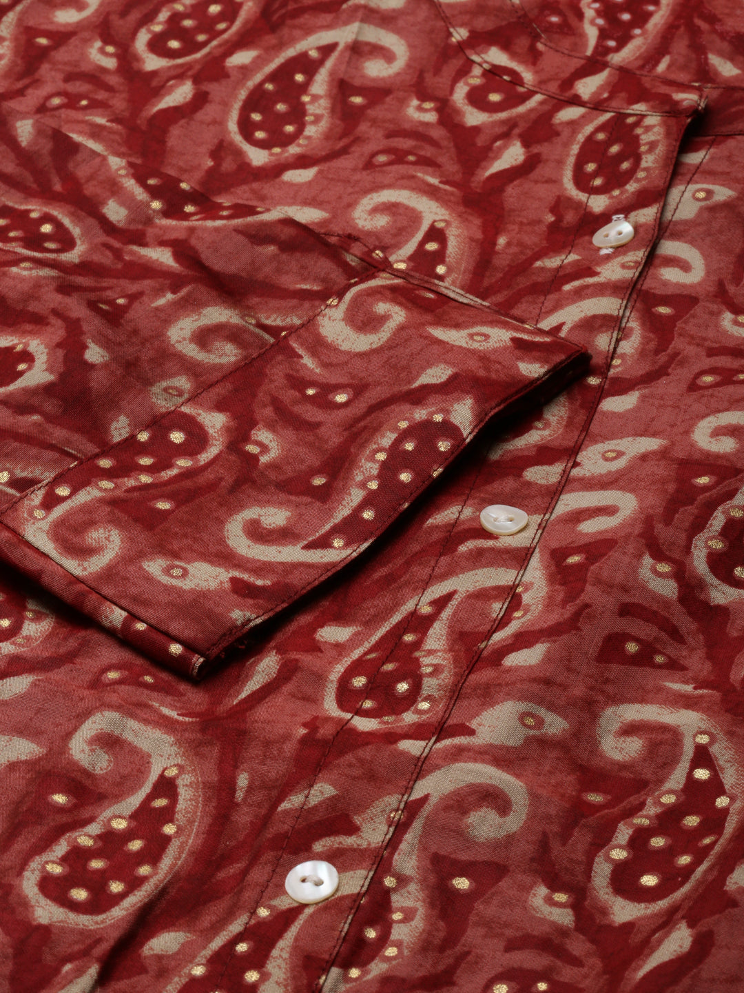 Women Maroon Paisley A-Line Kurta