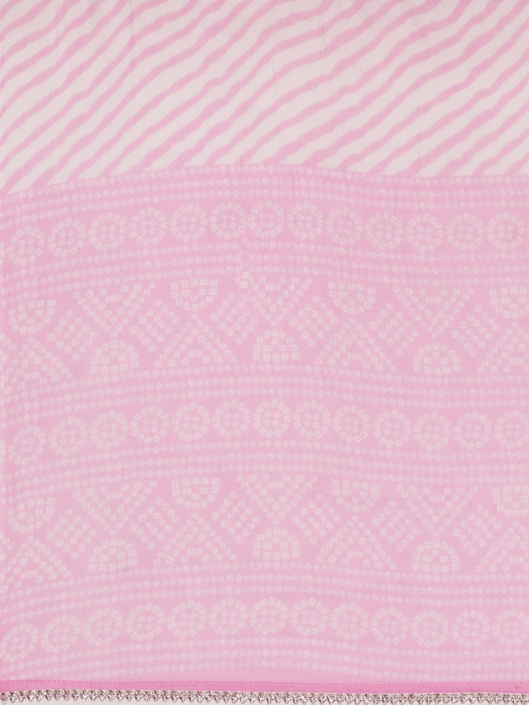 Women's Pink Geometric Printed Gotta Patti & Sequinned Straight Kurta Set With Dupatta