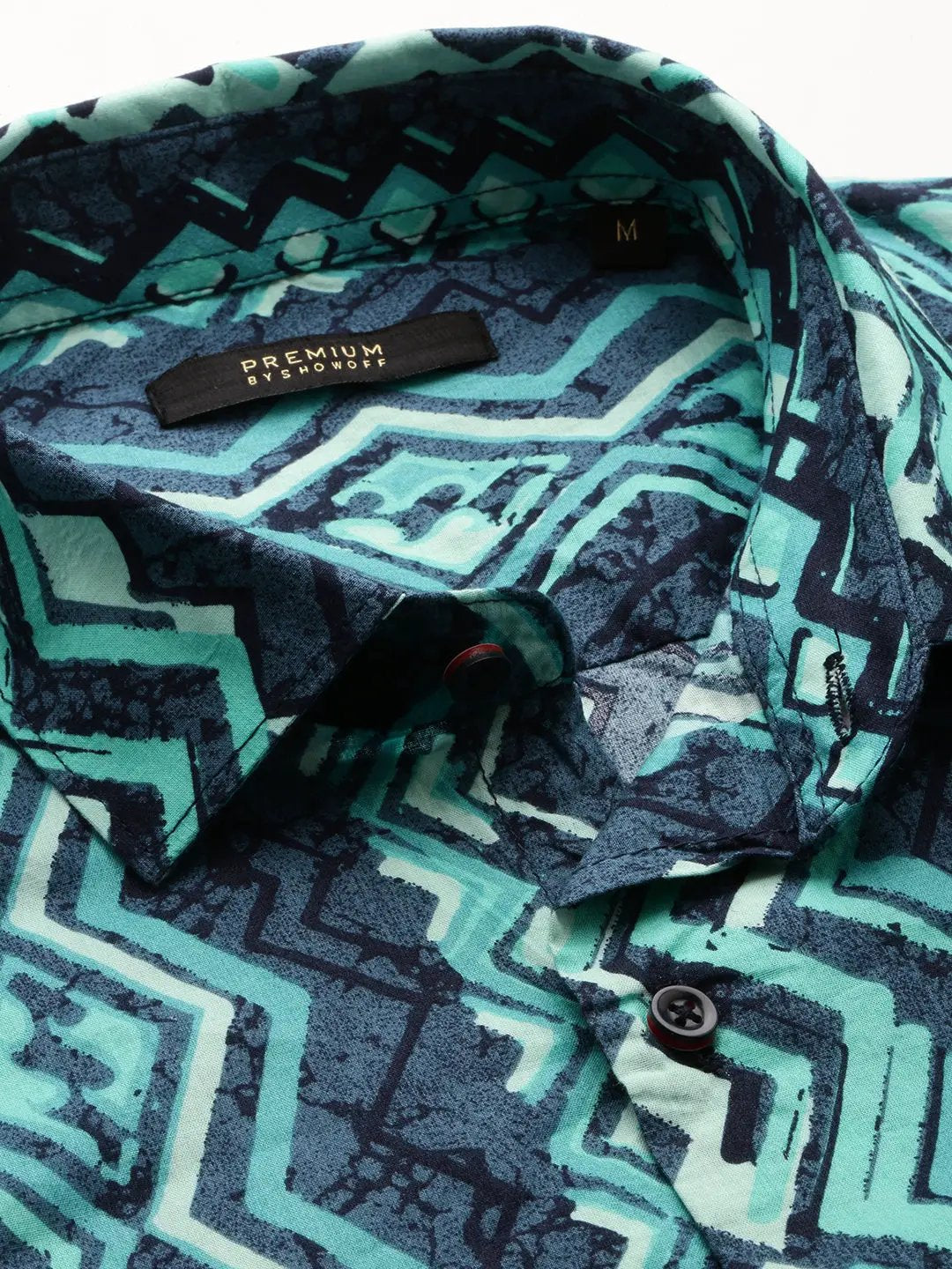 Men's Green Printed Casual Shirt