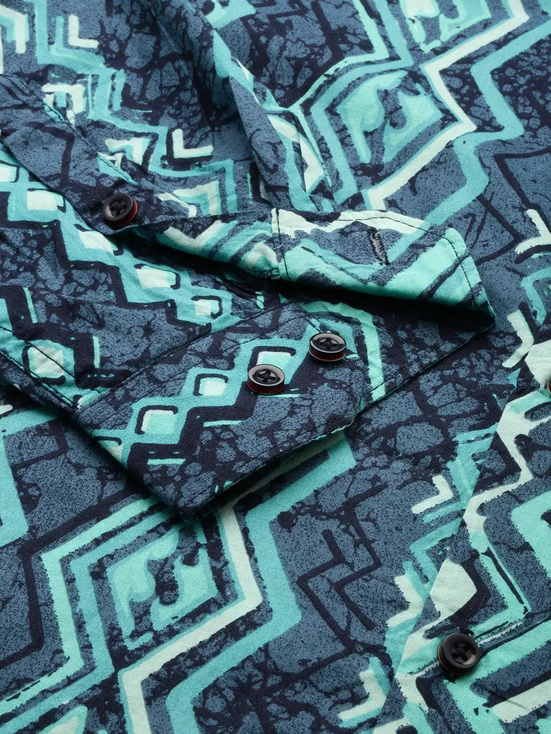 Men's Green Printed Casual Shirt