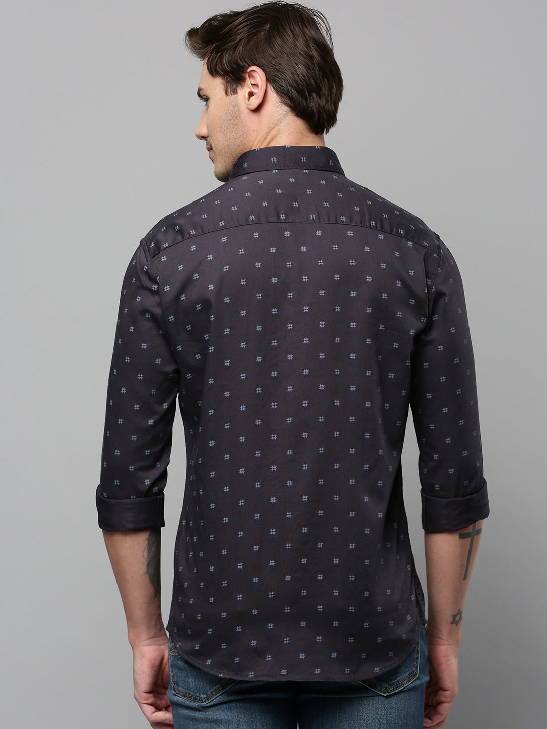 Men Black Printed Casual Shirt