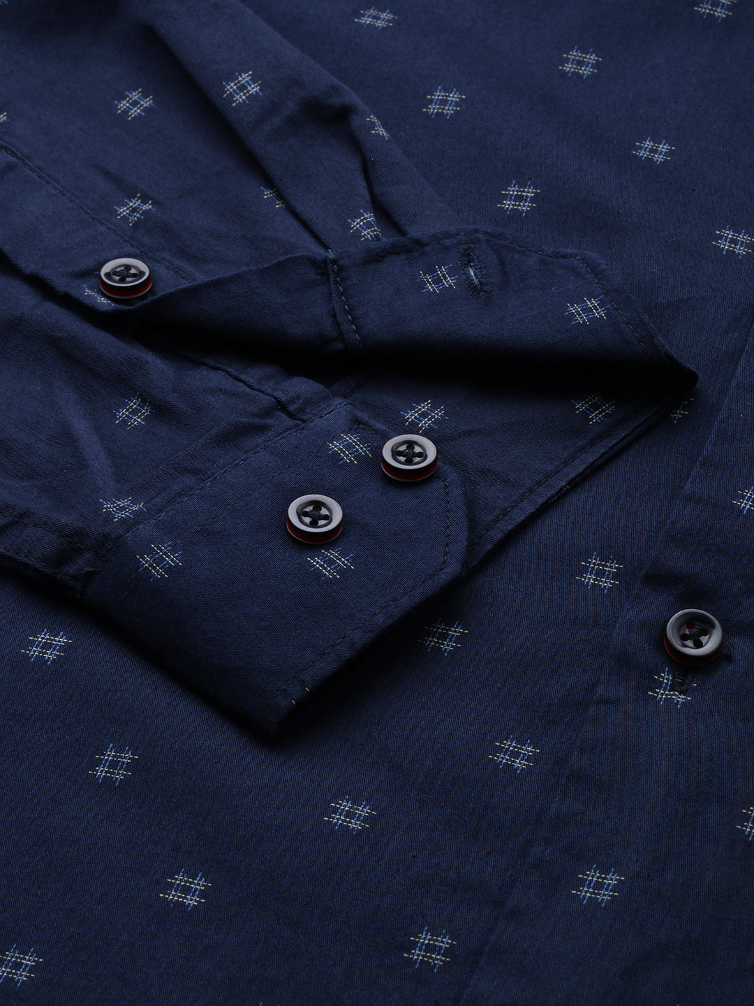 Men Navy Printed Casual Shirt