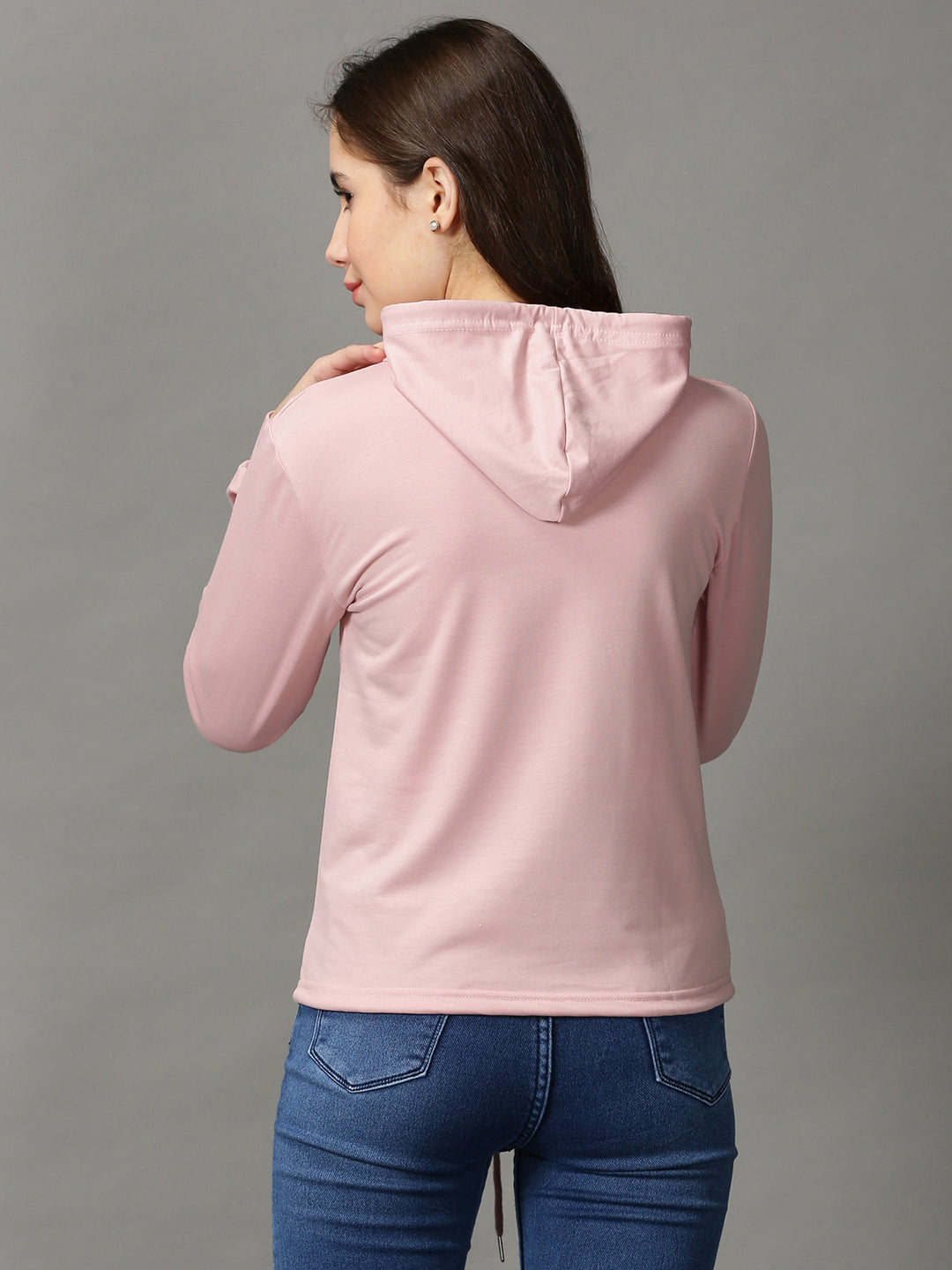 Women's Pink Solid Sweatshirt