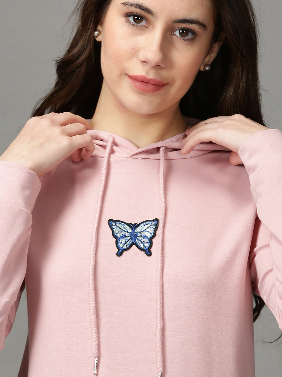 Women's Pink Solid Sweatshirt