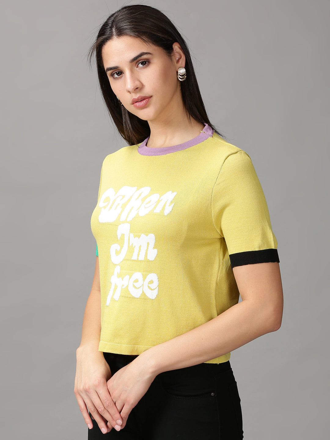 Women's Mustard Solid Top