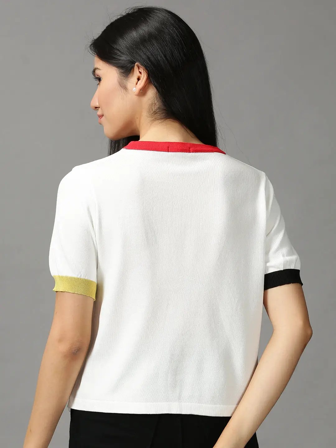 Women's White Solid Top