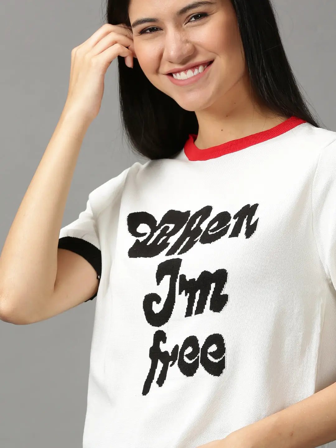 Women's White Solid Top