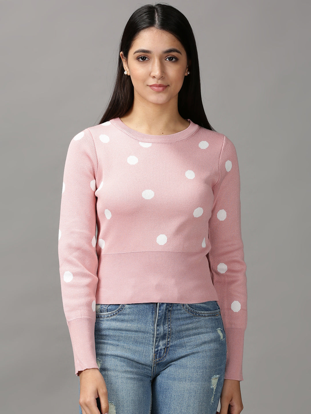 Women's Pink Solid Cinched Waist Top