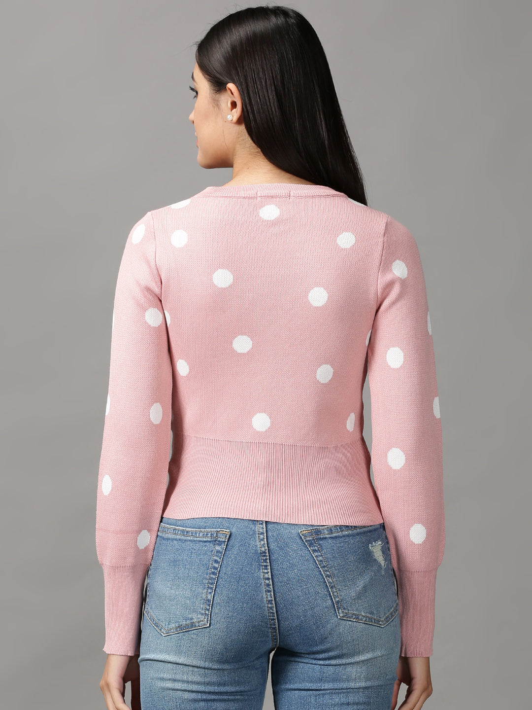 Women's Pink Solid Cinched Waist Top