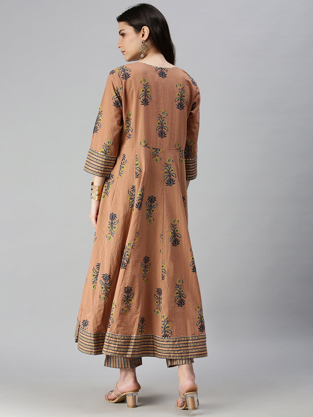 Women's Brown Printed Kurta Sets