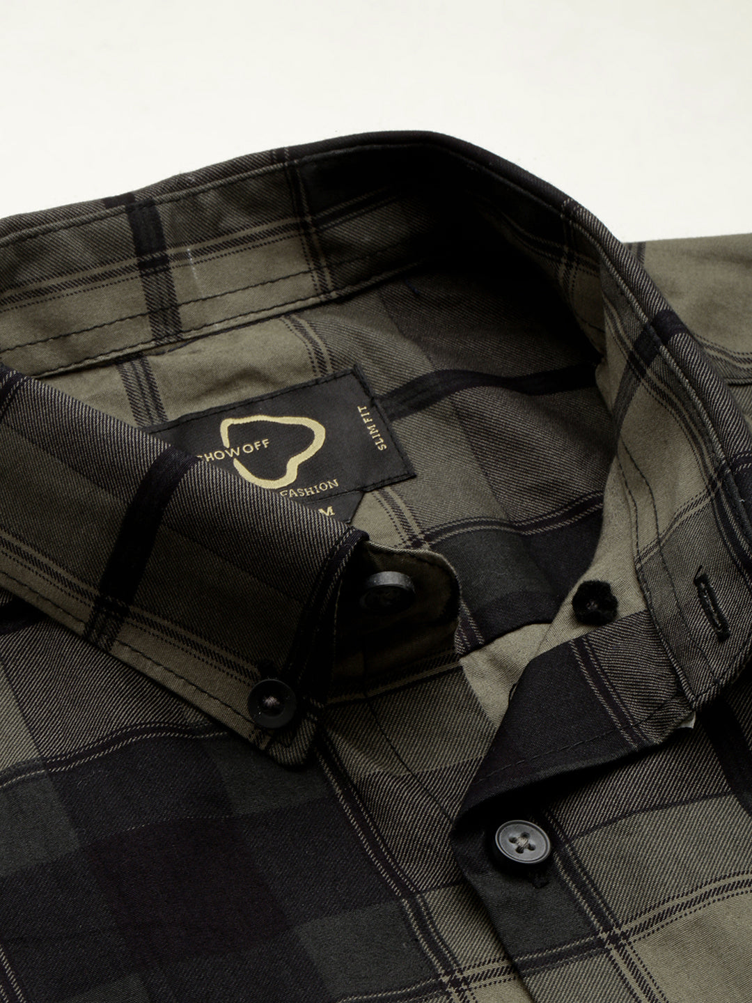 Men's Green Checked Casual Shirt