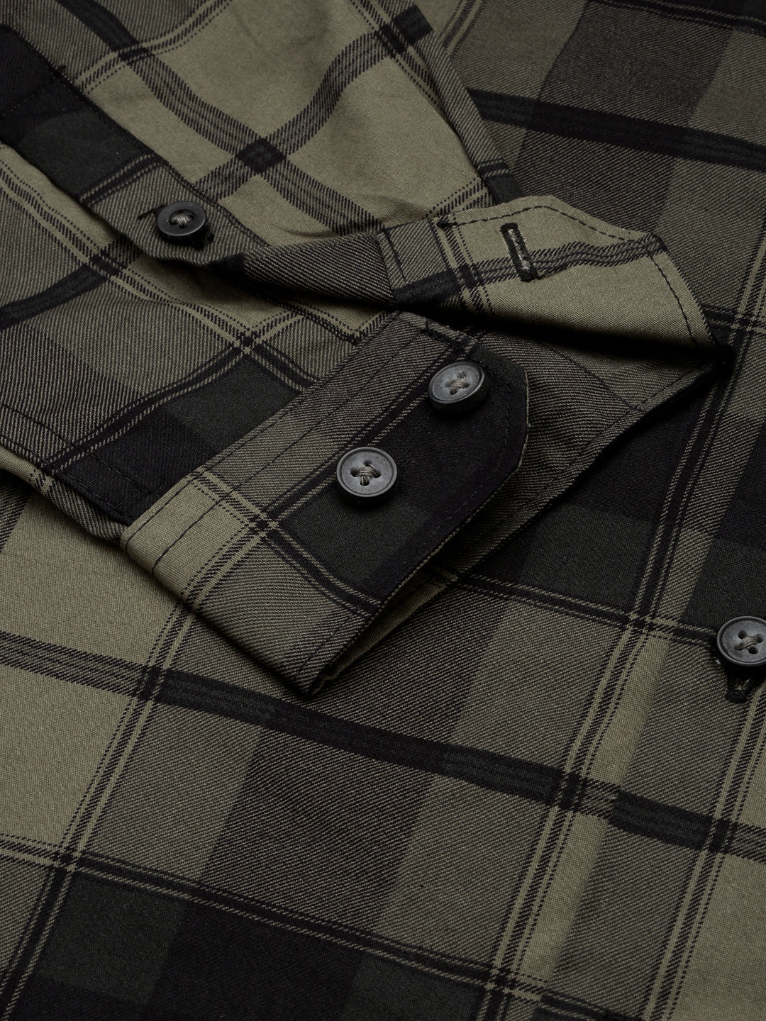 Men's Green Checked Casual Shirt